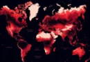 World Map in red colour