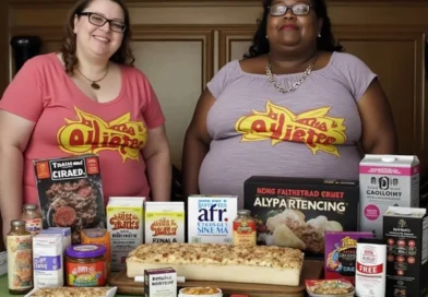 Two women eating Food
