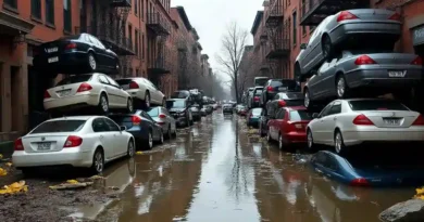 A post-flood urban scene- AI GENERATED