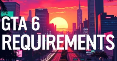 GTA 6 requirements promotional image featuring Vice City-inspired cityscape