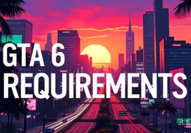 GTA 6 requirements promotional image featuring Vice City-inspired cityscape